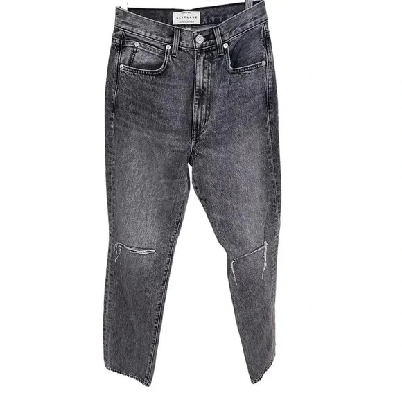 NEW- NWT SLVRLAKE Sierra Distressed High-Rise Straight-Leg Jeans - Picture 9 of 13